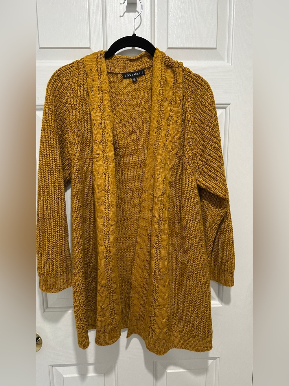 Love Ellie Mustard Knit Cardigan 2X